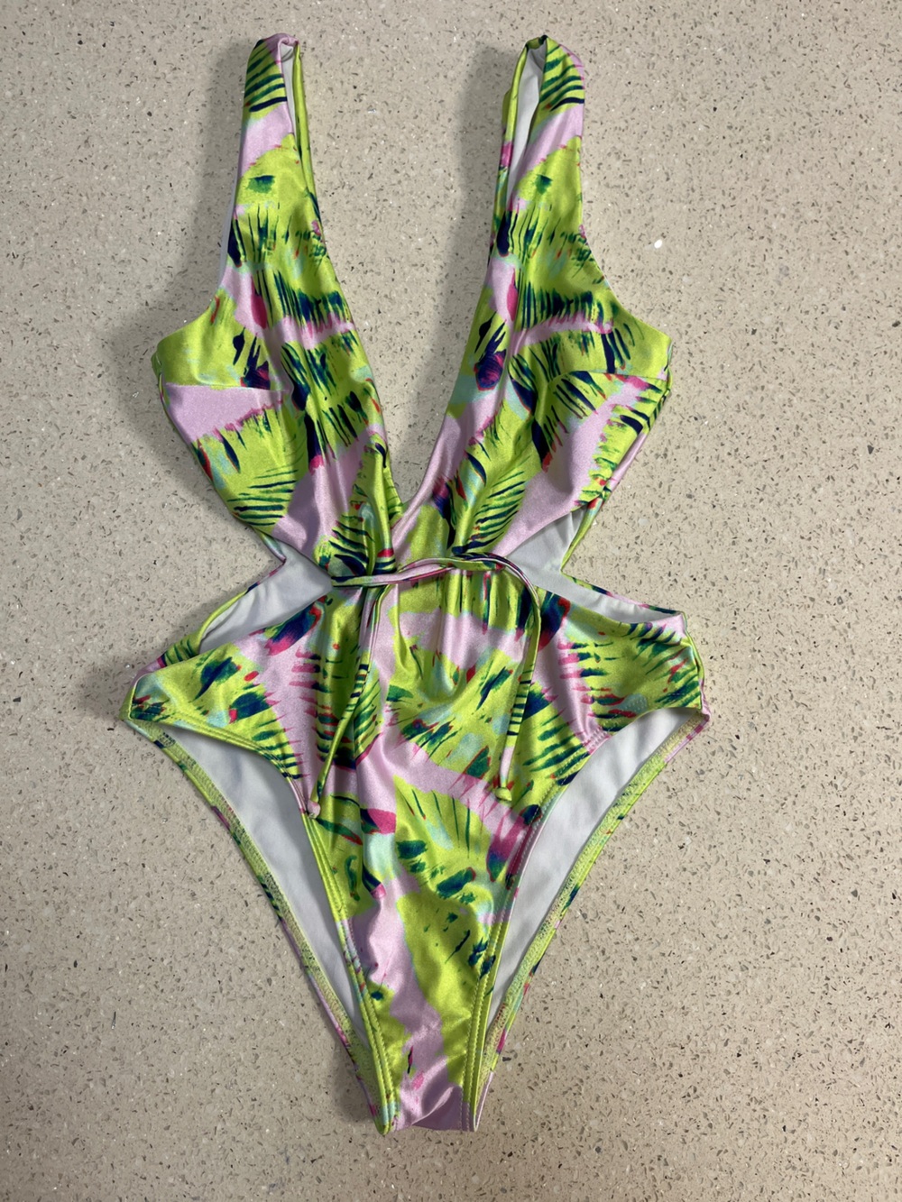 ASOS Tropical Cutout One Piece Swim UK 6 US 2 EU 34